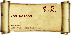 Vad Roland névjegykártya